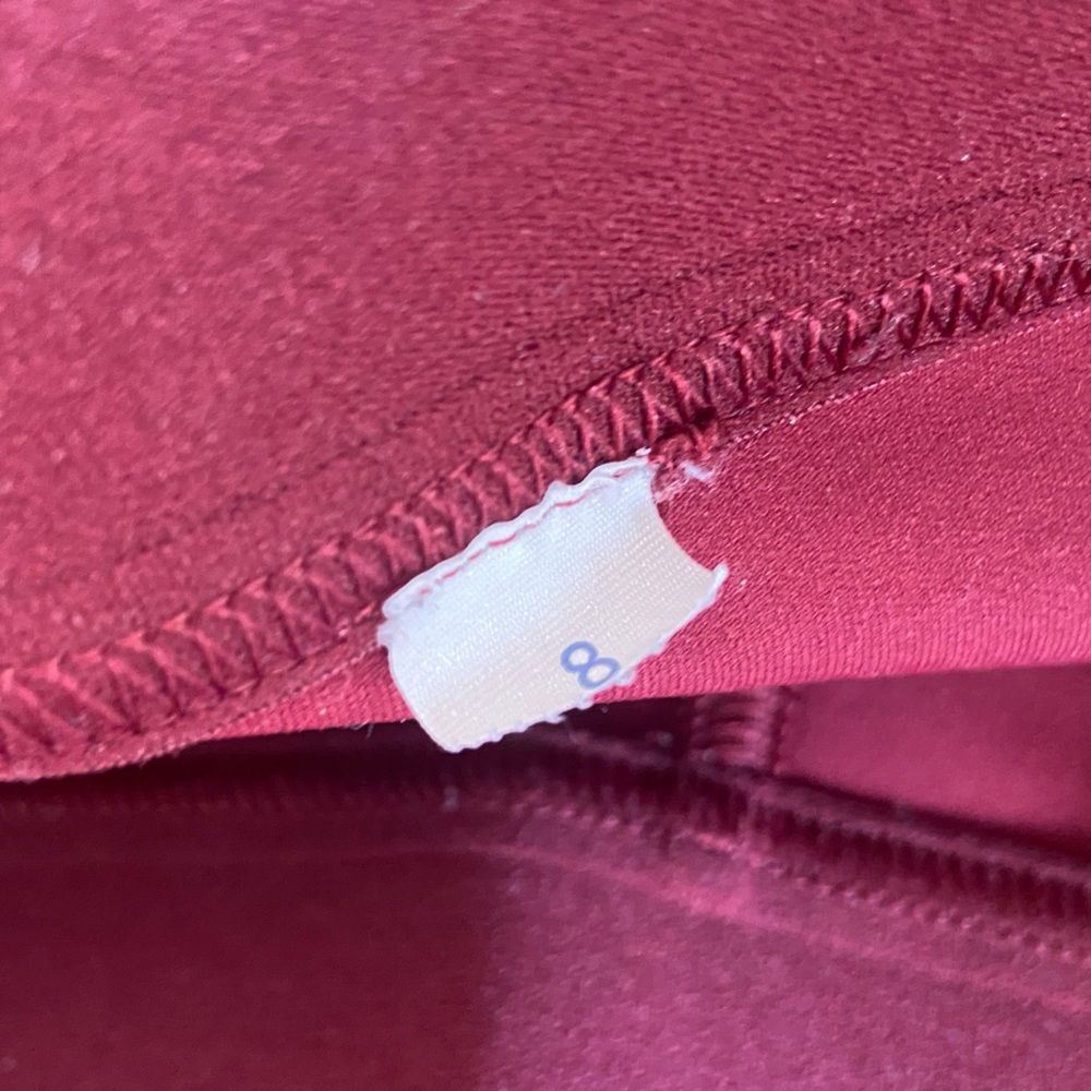 Lululemon Box it Out Tights/Leggings /w Pockets Size 8 Dot Confirmed Deep Rouge - Picture 5 of 11